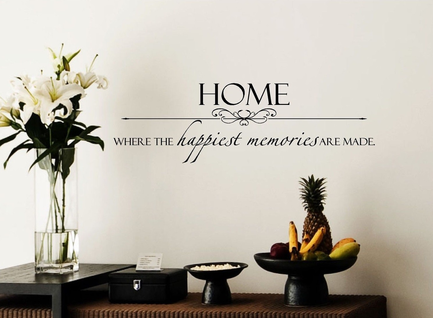 HOME WHERE THE HAPPIEST MEMORIES ARE MADE Wall Decal Quote Words Lettering Decor