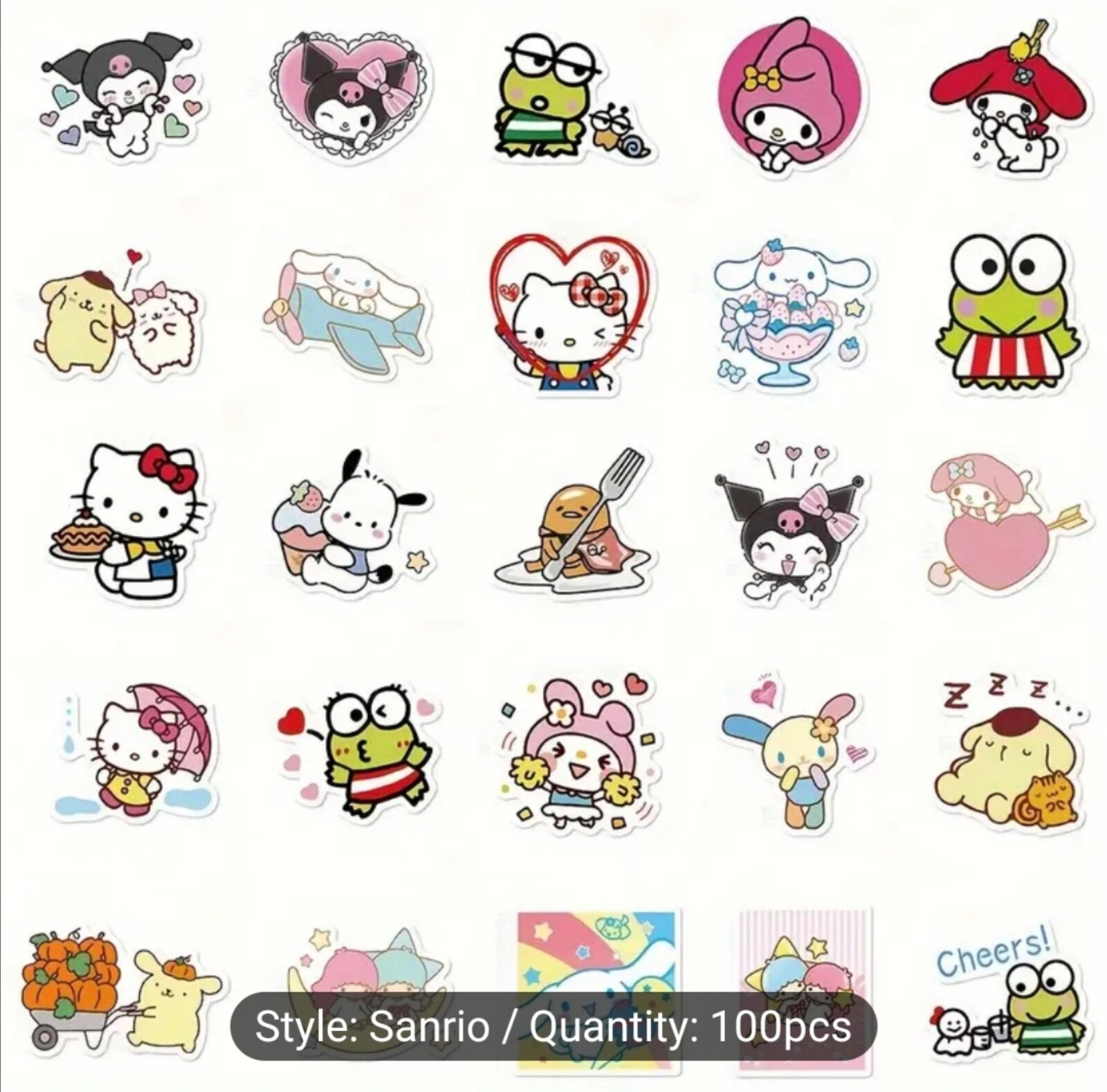 10 PCS Sanrio Characters Hello Kitty And Friends Stickers BRAND NEW