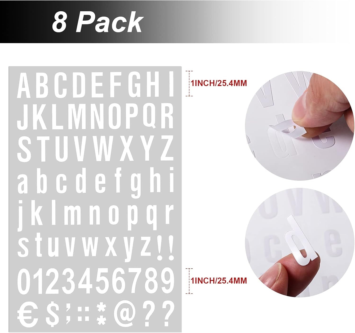 Custom White Vinyl Letter and Number Kit – 536 Count for Mailbox, Home, Business