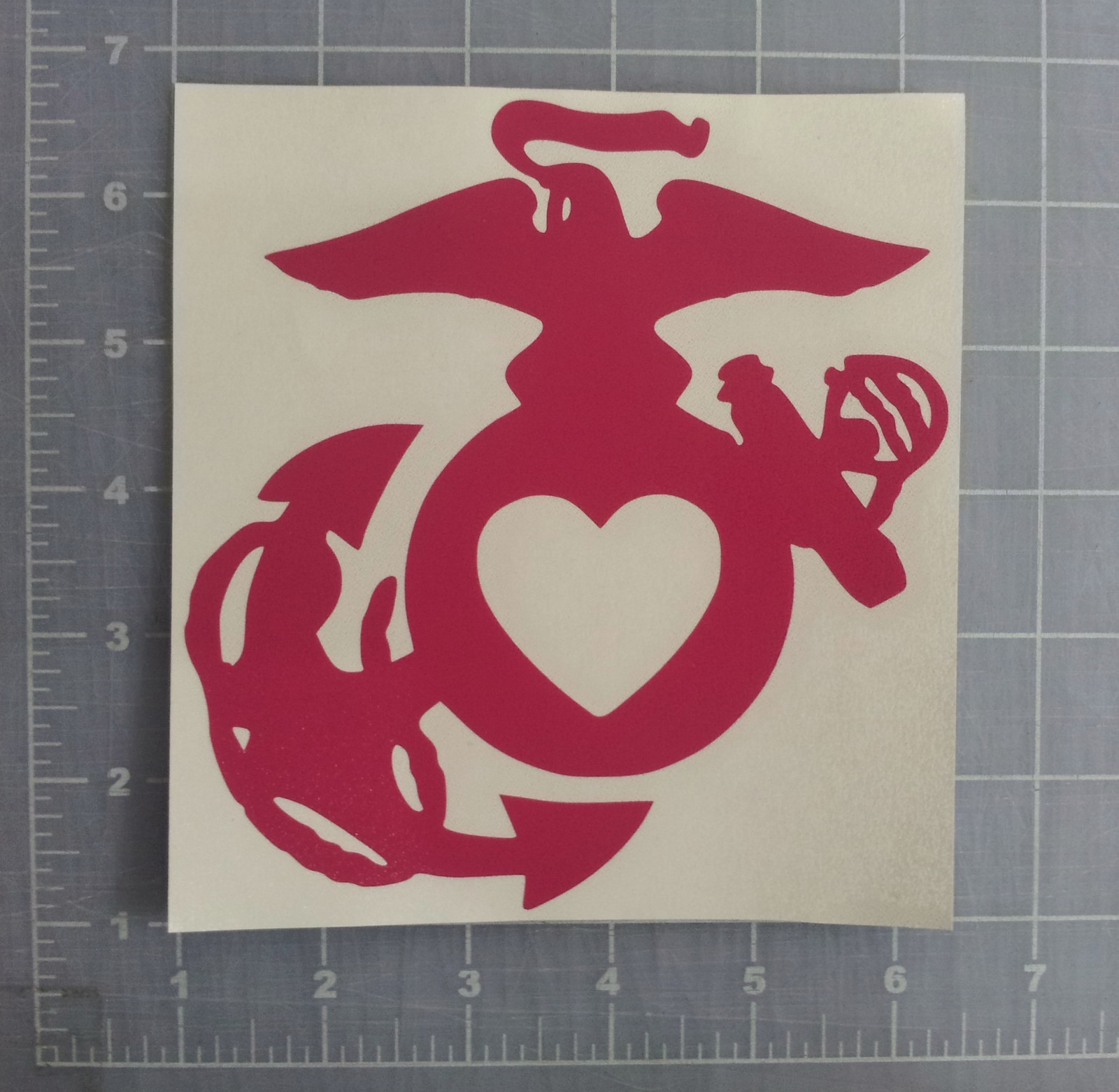 EGA Heart Sticker USMC Marine Wife Eagle Globe Anchor Decal bumper Choose Color