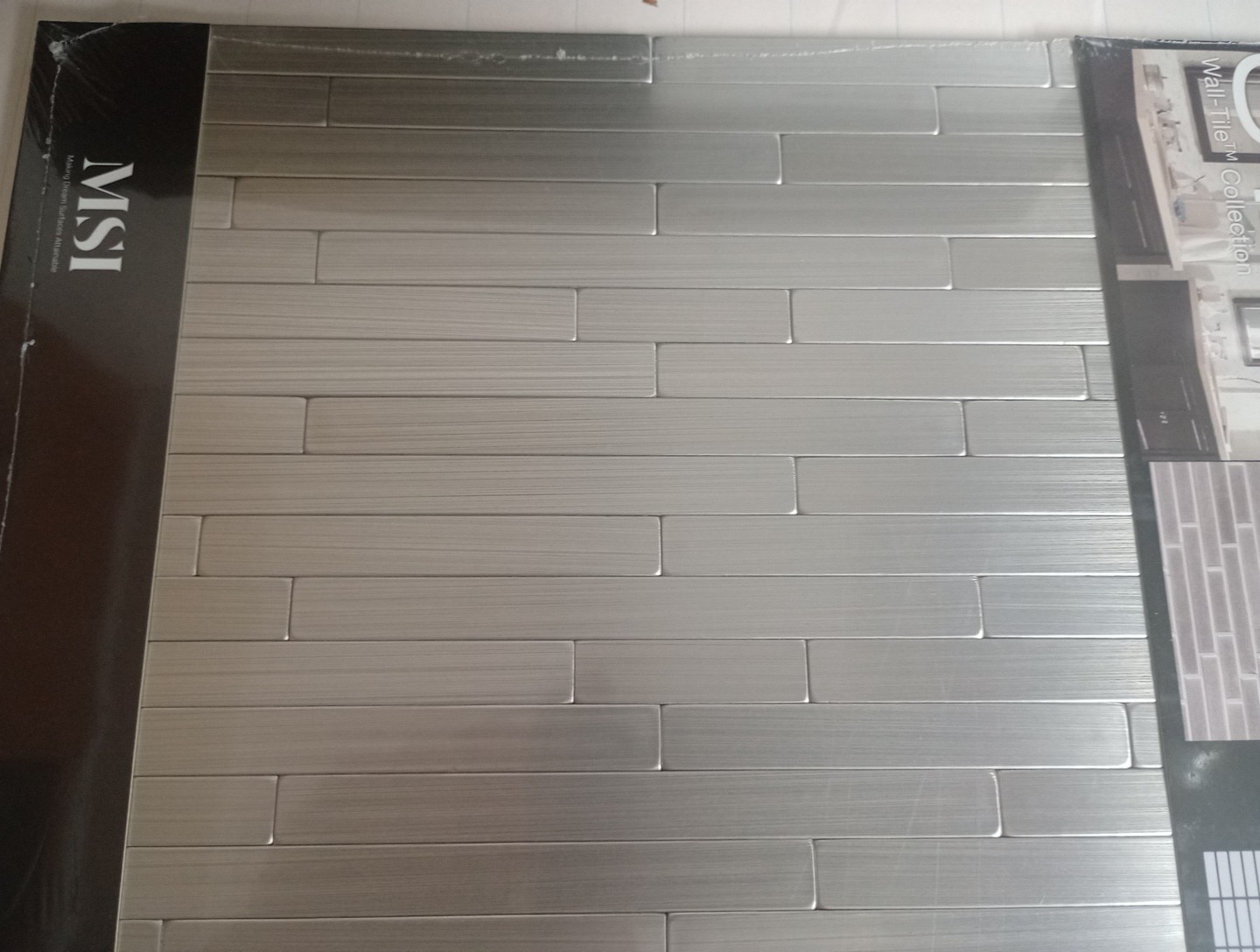Lot Of 20 Peel And Stick Mosaic 12"X11"X0.20" Tiles Silver Finish By MSI