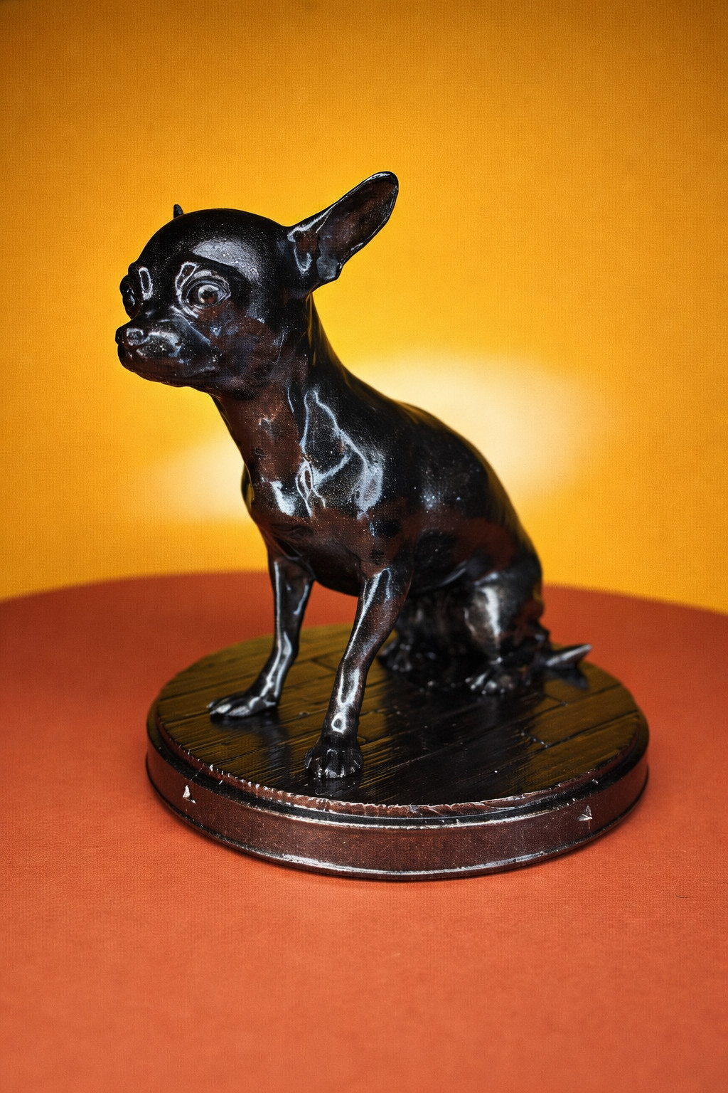 Handmade Ceramic Chihuahua Dog Figurine Art Statue Home Decor Collectible