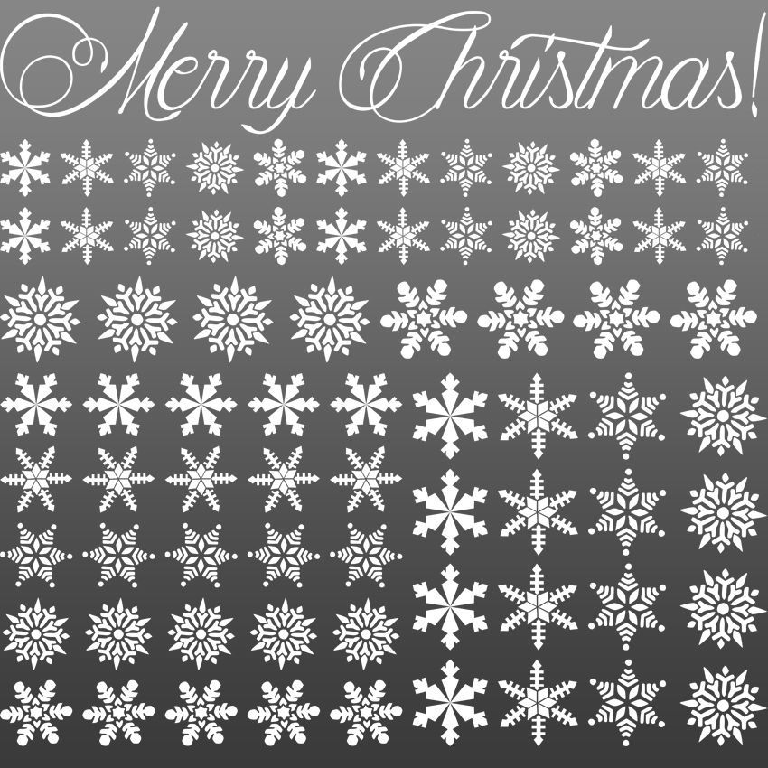 73 Snowflakes & Merry Christmas! Holiday Wall Window Art Vinyl Decal Sticker