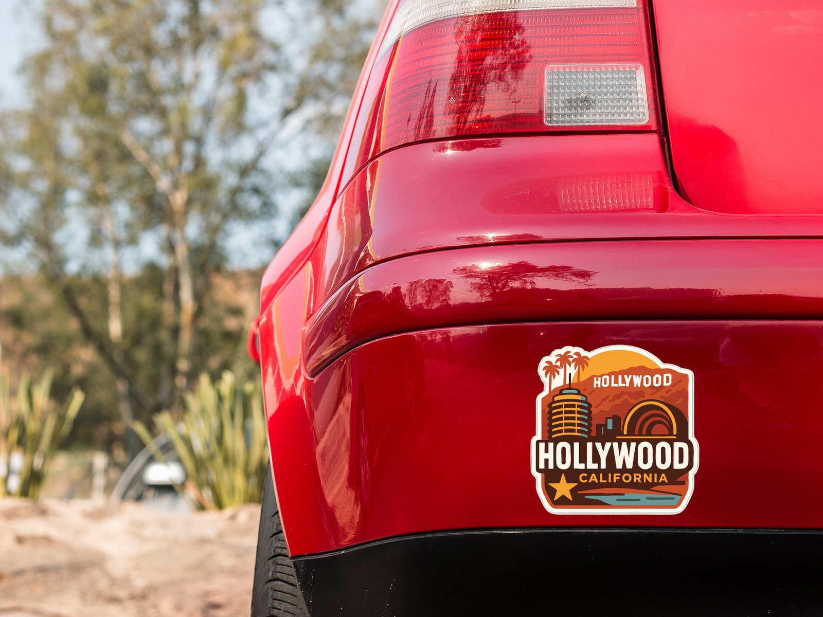 Hollywood California Sticker Decal Vinyl Die-Cut City Skyline Landmark Design