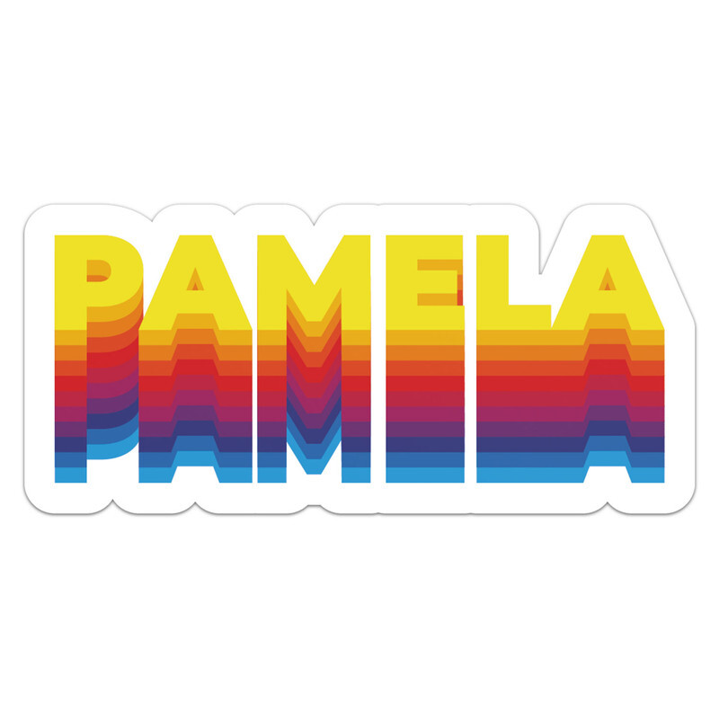 Rainbow Pamela Name – Car Bumper Sticker Vinyl Art Decal