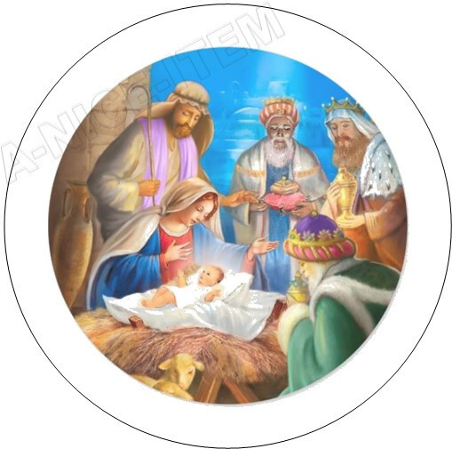 30 Holiday Christmas Religious Nativity Scene ENVELOPE SEALS LABELS 1.5" ROUND