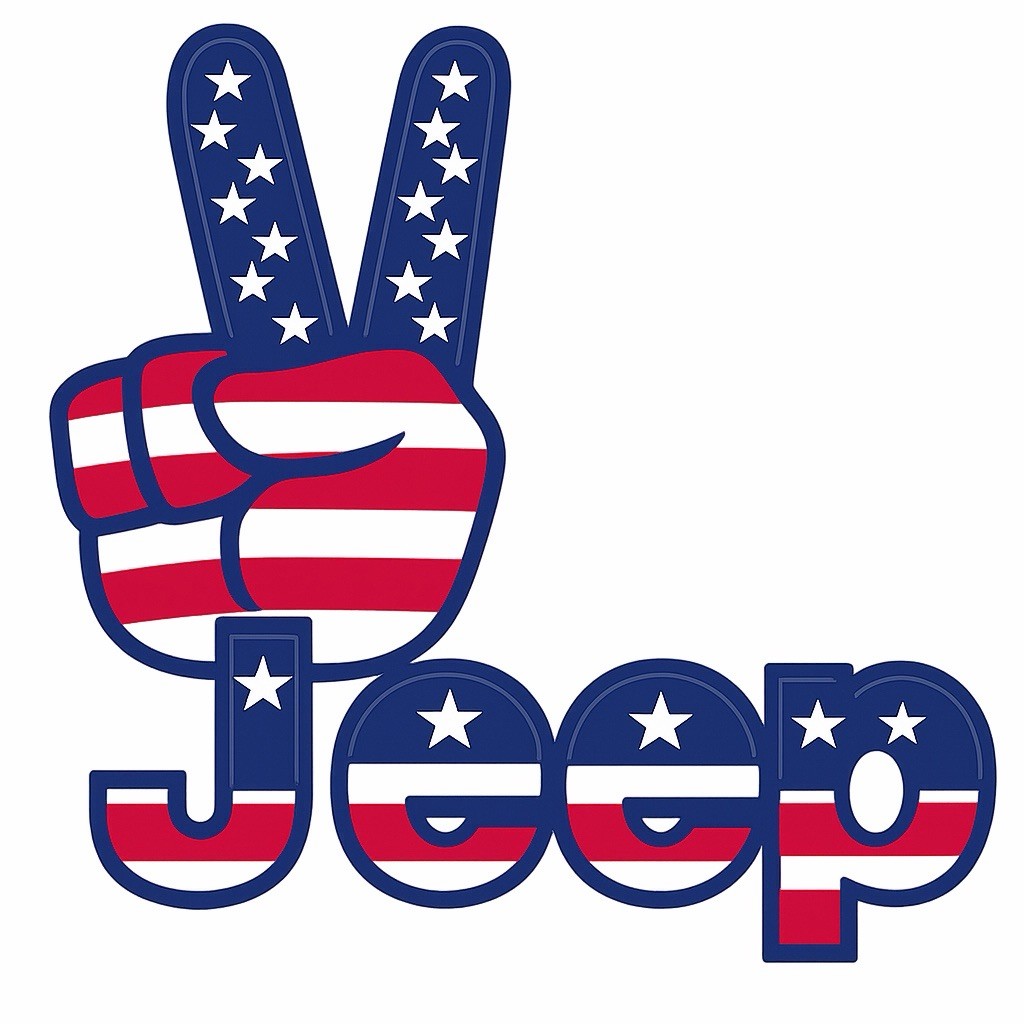 USA American Flag Peace Sign Sticker