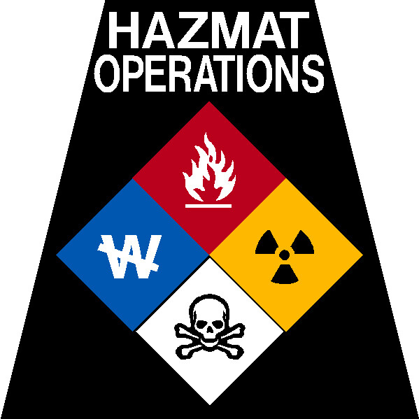 Reflective Black HAZMAT Tetrahedron Fire Helmet Decal You Pick