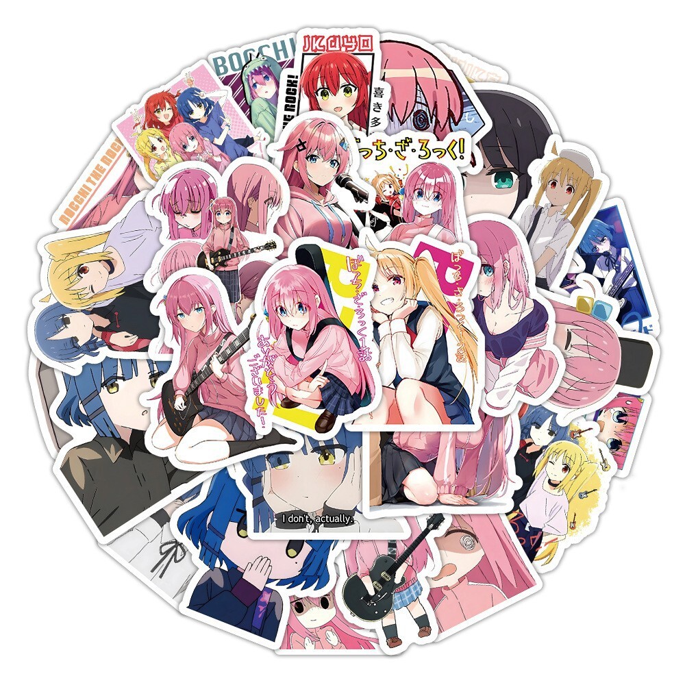 100Pcs Anime Bocchi the rock Cartoon Sticker for Adults Teens Girl Water Bottles
