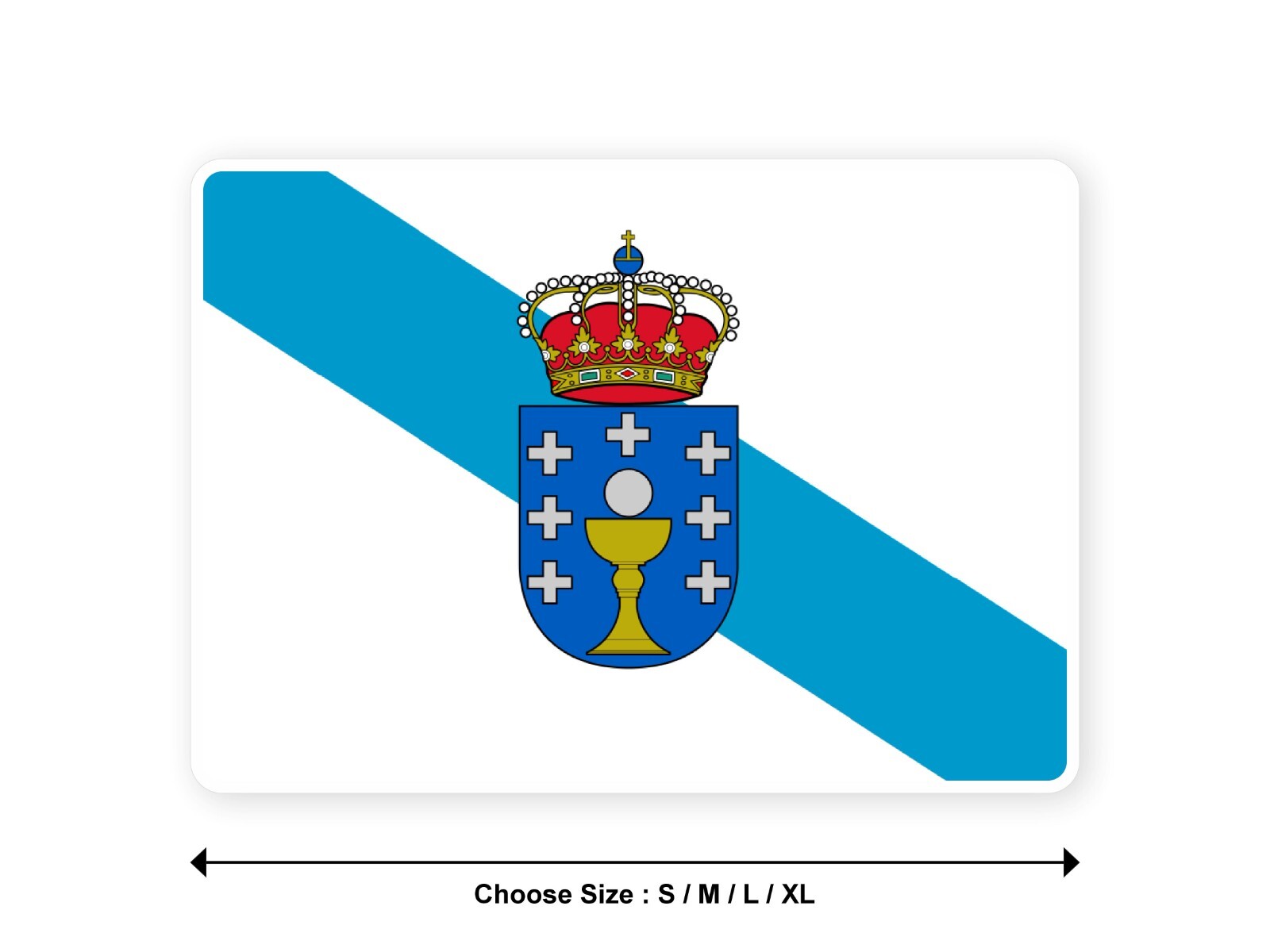 Sticker flag SPAIN GALICIA spanish autonomous community 3,9′′(S)-11′′(XL) decal