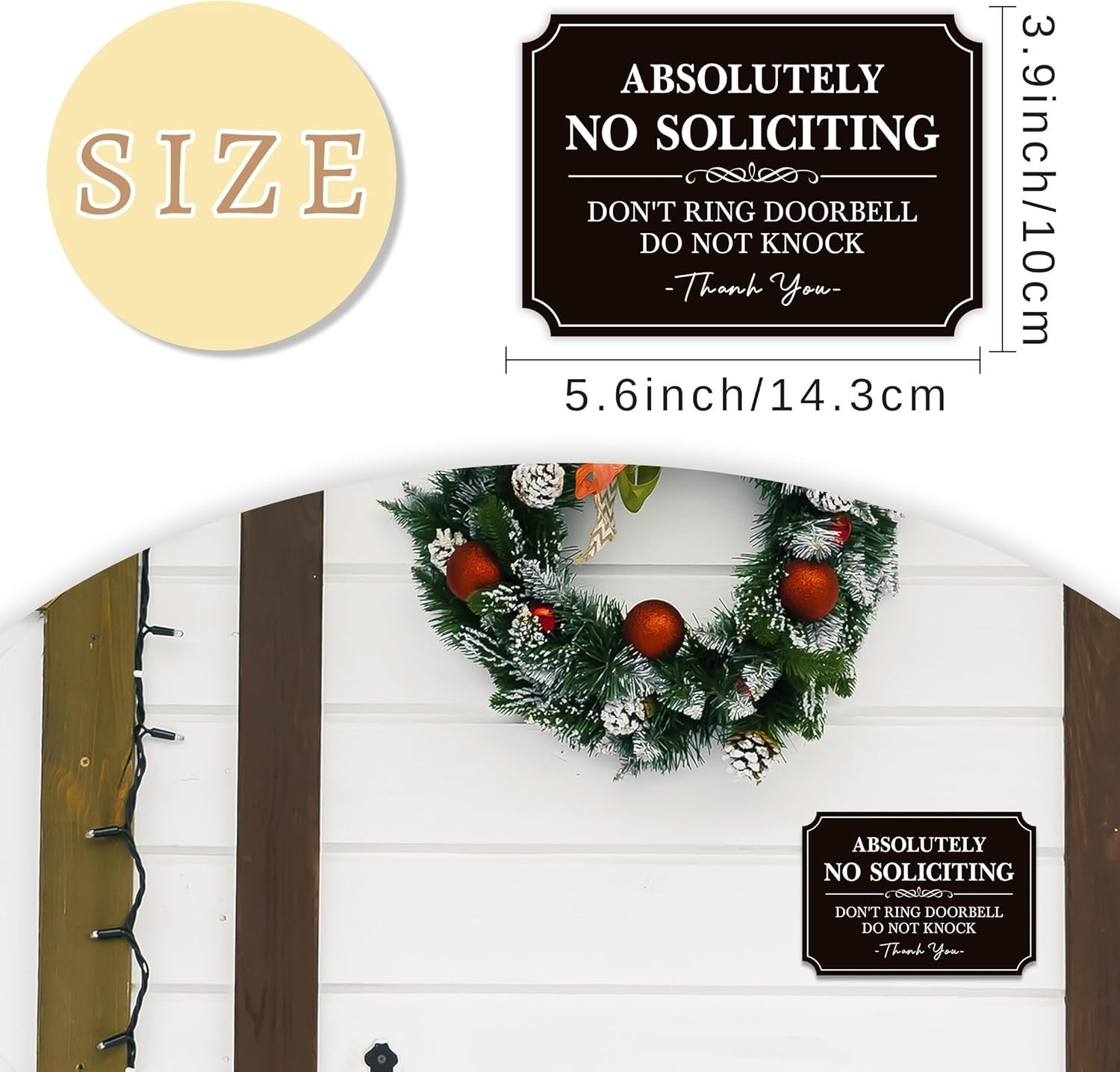 5.6"W Absolutely No Soliciting Don't Ring Doorbell Do Not Knock Vinyl Sticker