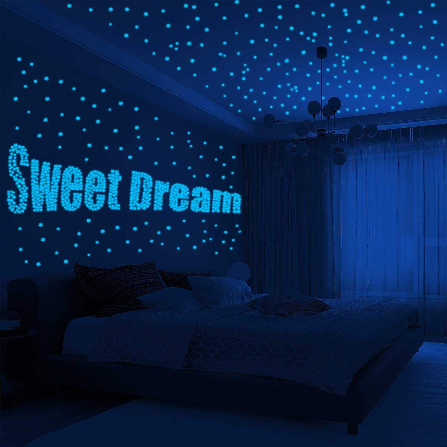 1230 PCS Ultra Glow in the Dark Stars Wall Stickers, 3D Adhesive Dots Decor Star
