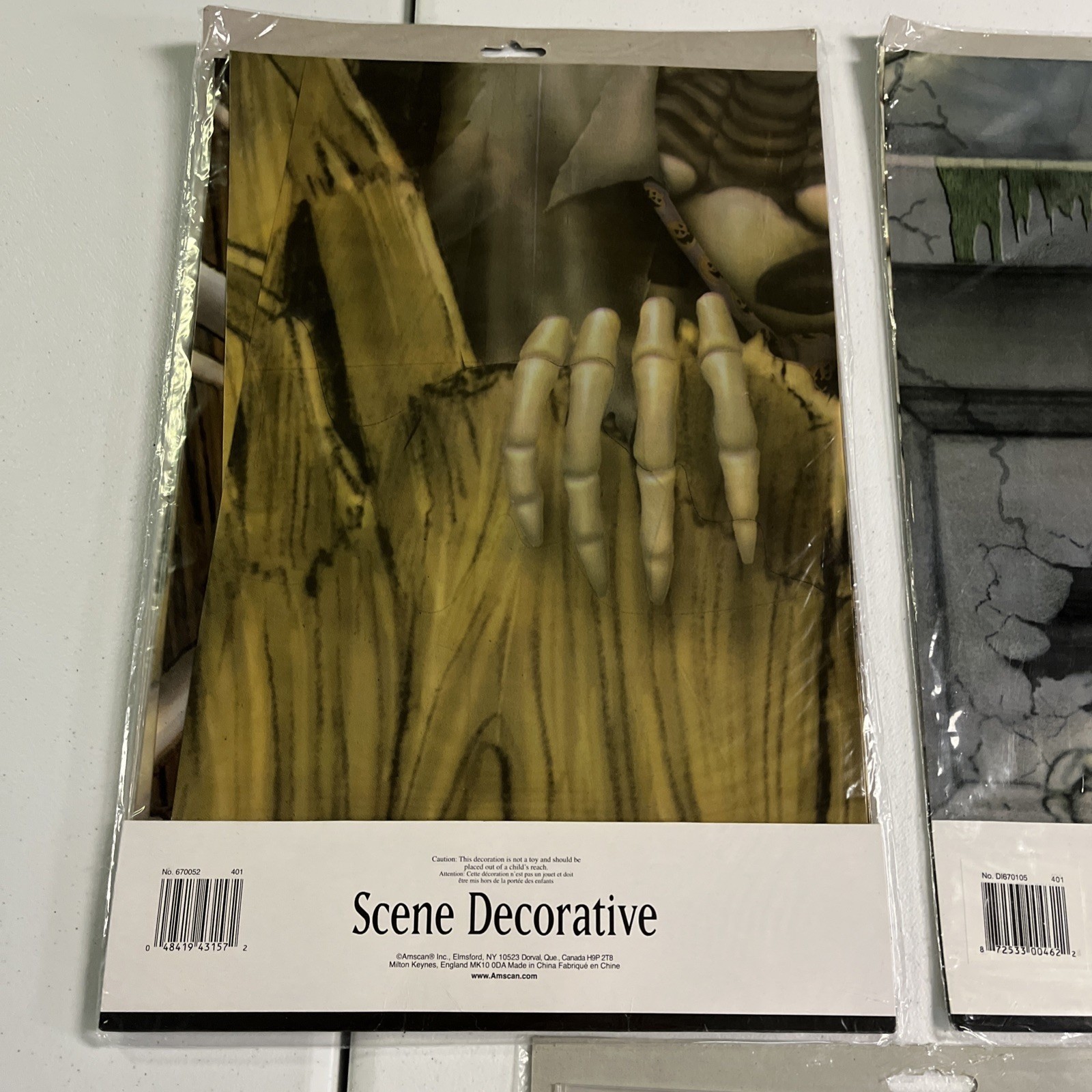 Vintage Amscan Scene Setter Set Tombstone Terror Coffin Grave Room & Border NIP