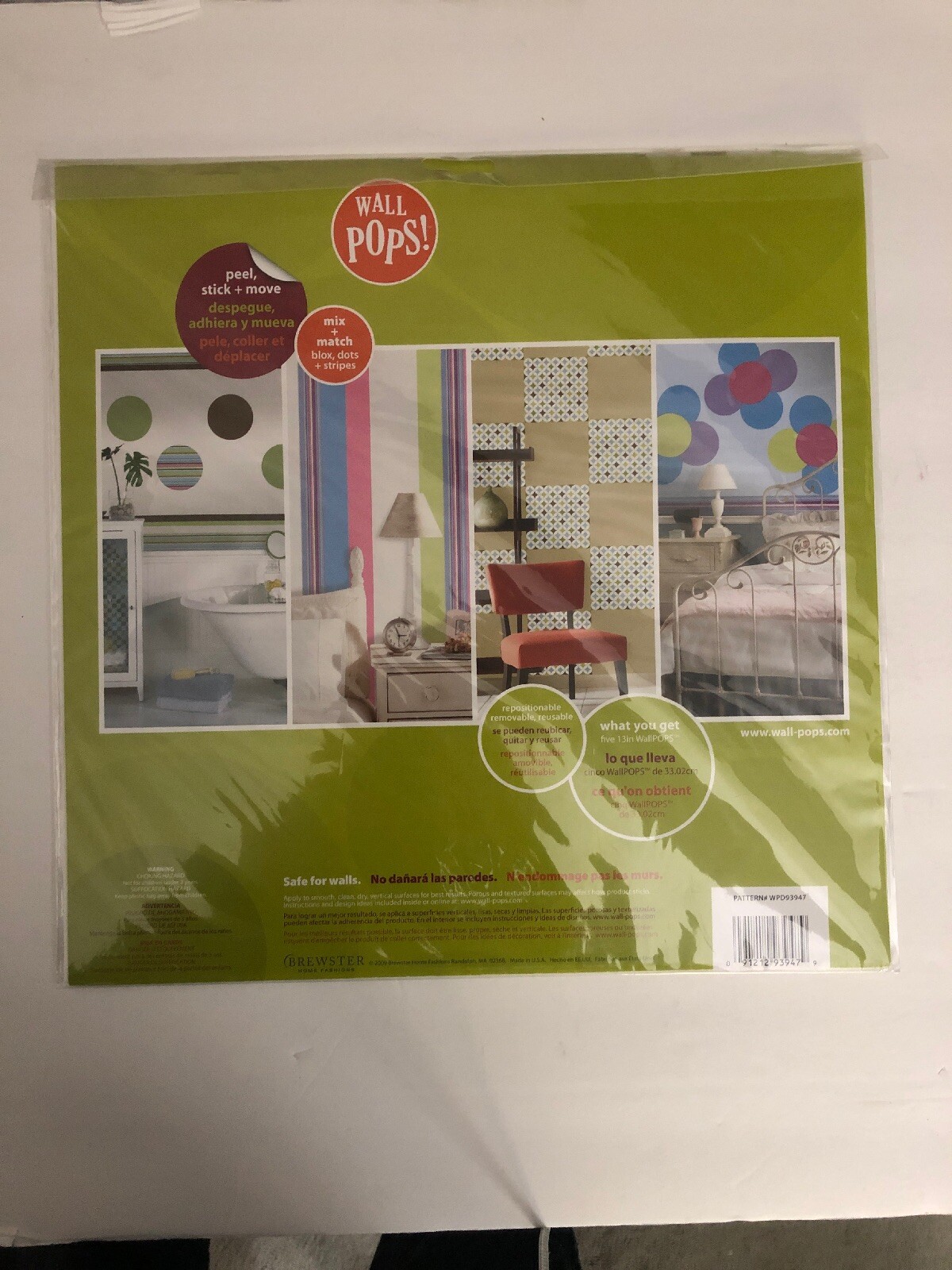 Wall Pops Ribbon Candy Blue 5 Pcs Circles Stickers Decals WPD93947-RARE-SHIP24HR