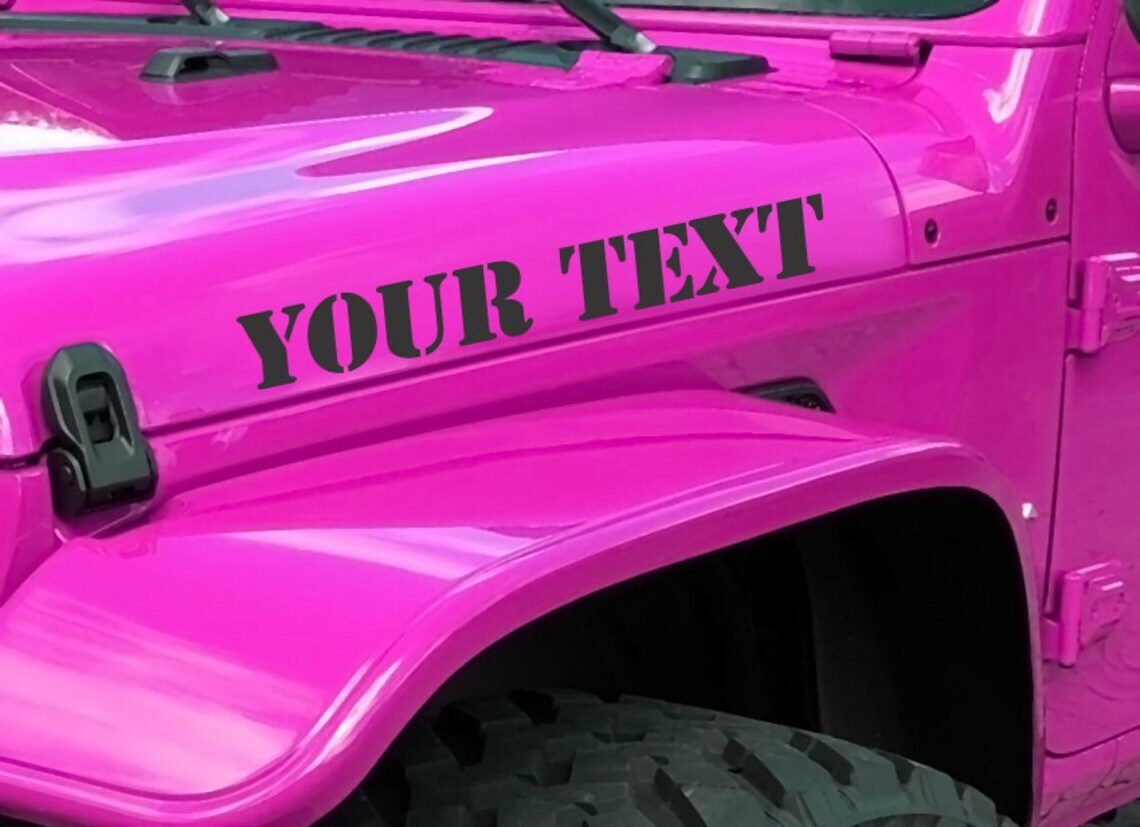 2x Custom Jeep Hood Decals – Custom Decal for JL JK TJ XJ CJ – Custom Hood Decal