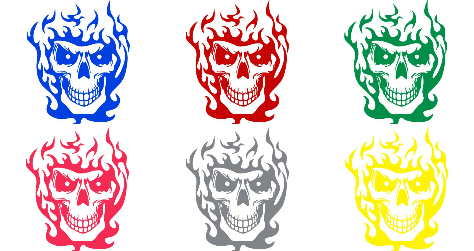 Vinyl Decal Truck Car Sticker Laptop – Zombie Horror Flames Burning Skull