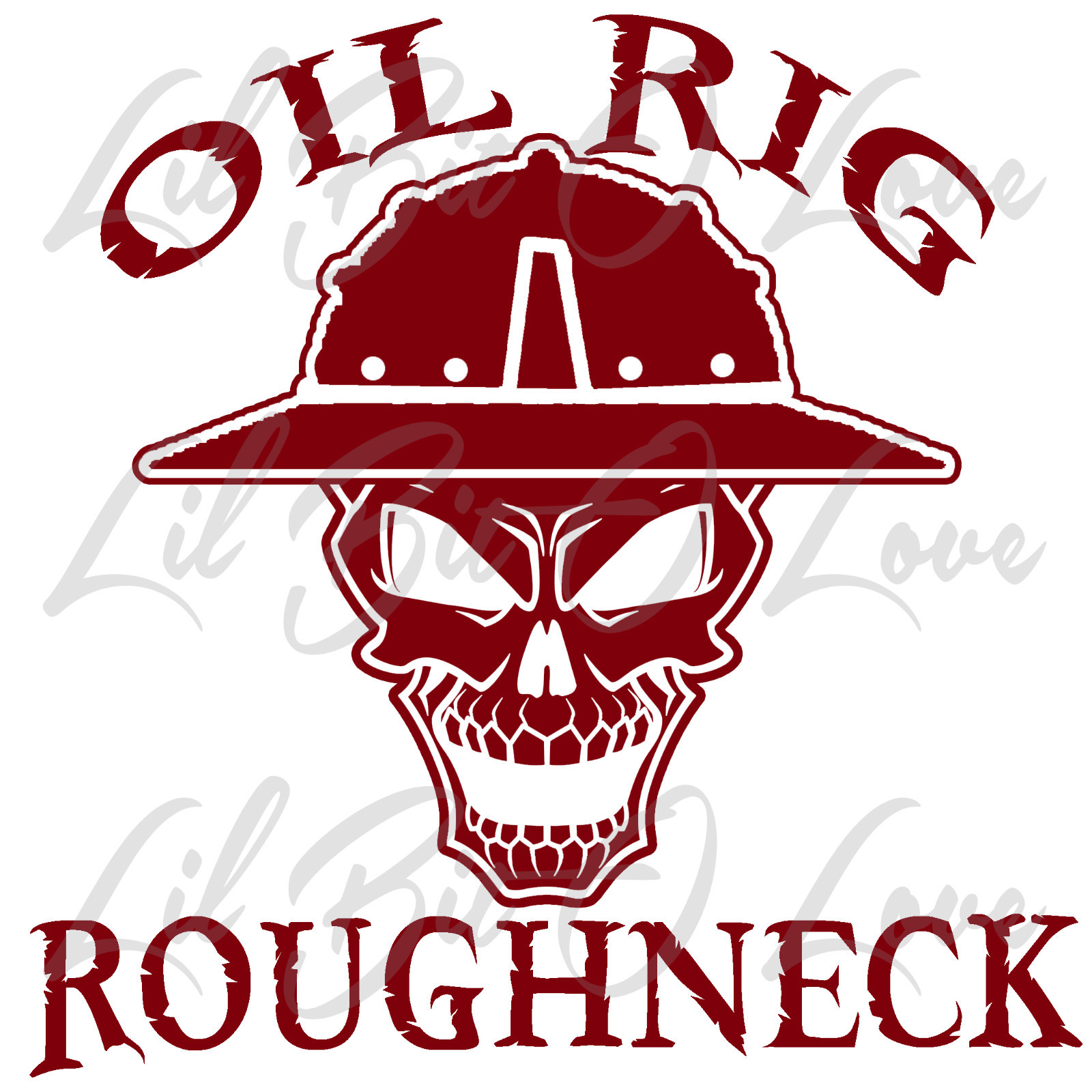 Oil Rig Roughneck Skull Vinyl Decal with Hard Hat Oil Platform Rig Oil Industry
