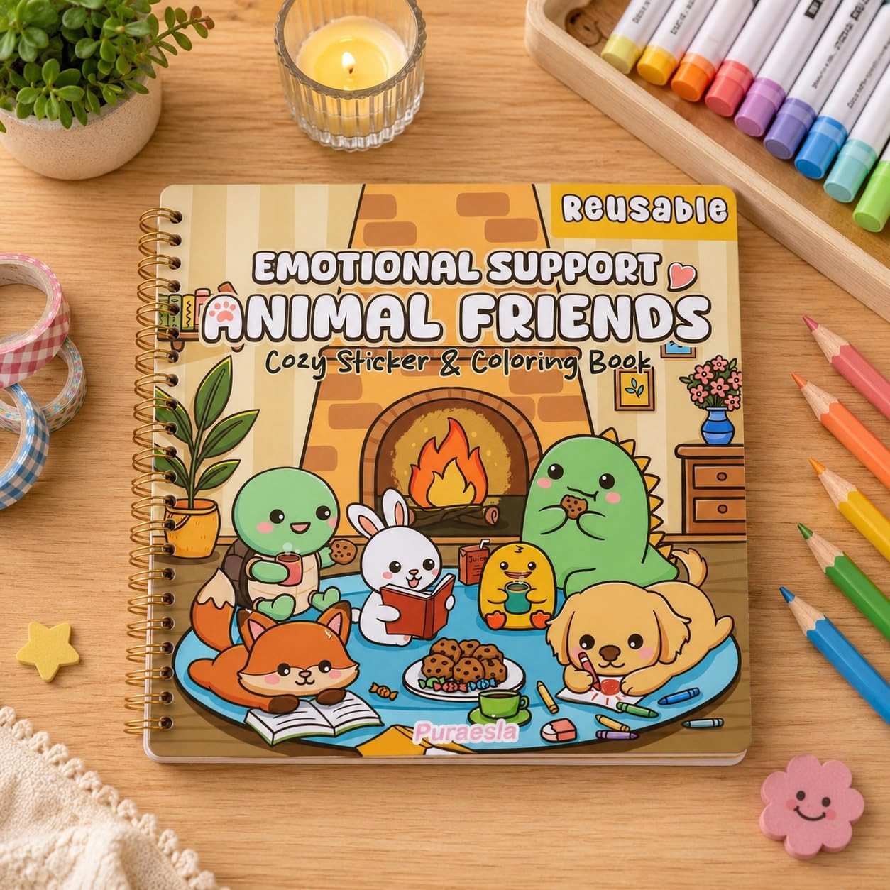 Emotional Support Animal Friends Sticker and Coloring Book – Sticker Scene, Cozy
