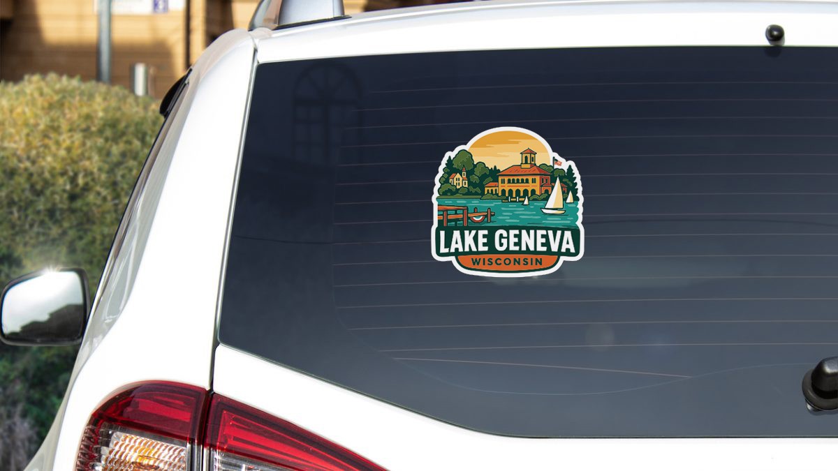 Lake Geneva Sticker Decal Vinyl Die-Cut City Skyline Landmark Design