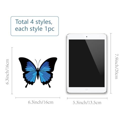 4Pcs Window Decals Static Glass Sliding Door Sticker Clings Vinyl Butterfly