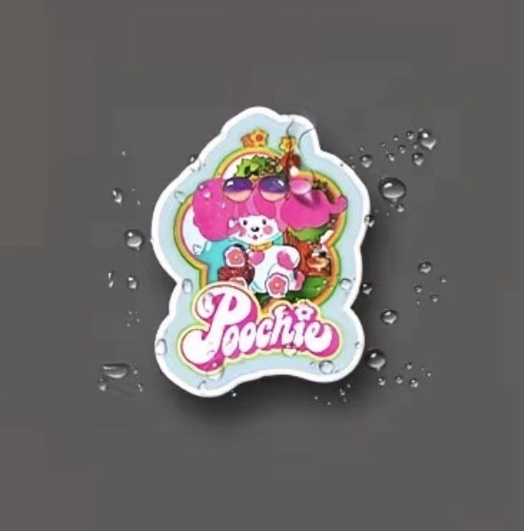 POOCHIE DOG VINTAGE RETRO 80s 2” VINYL DECAL DIECUT VTG LOOK STICKER 1PC
