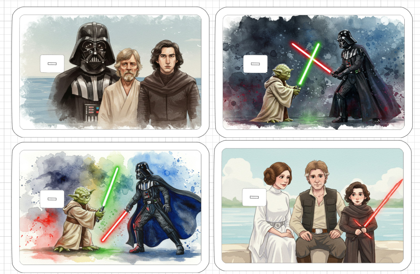 Star Wars Credit Debit Card Skin Sticker ATM Darth Vader Yoda Han Solo Kylo Jedi