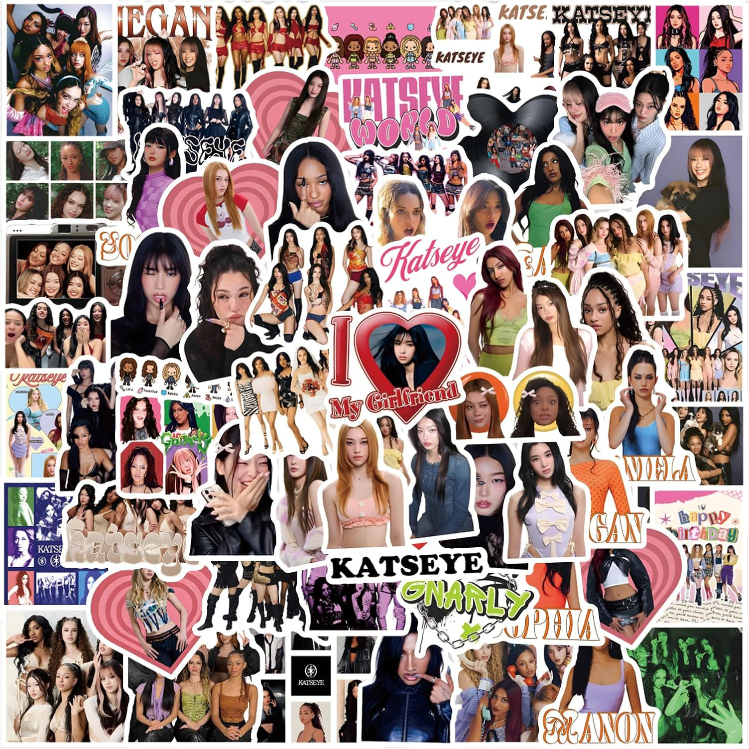 120 PCS KATSEYE Stickers, Waterproof Vinyl Pop Korean Girls Stickers for Laptop