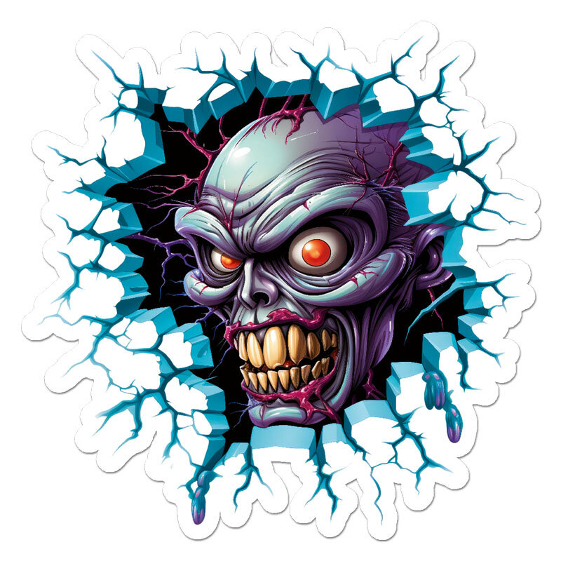 Zombie Monster Wall, Vinyl Decal Sticker, Indoor Outdoor, 3 Sizes, #11921