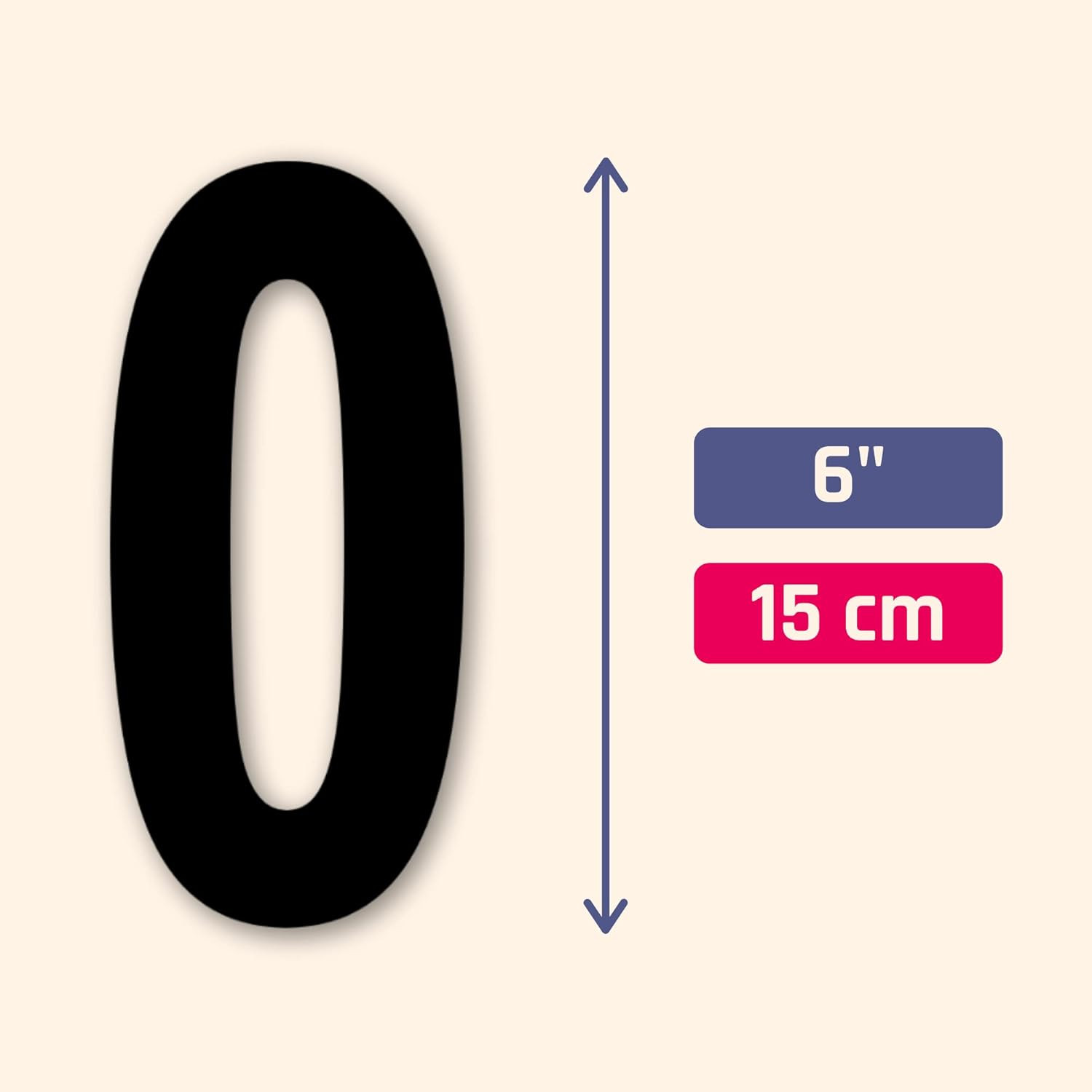 40 Pieces, 6" – Number Stickers, Waterproof Vinyl Stick on Numbers – Black