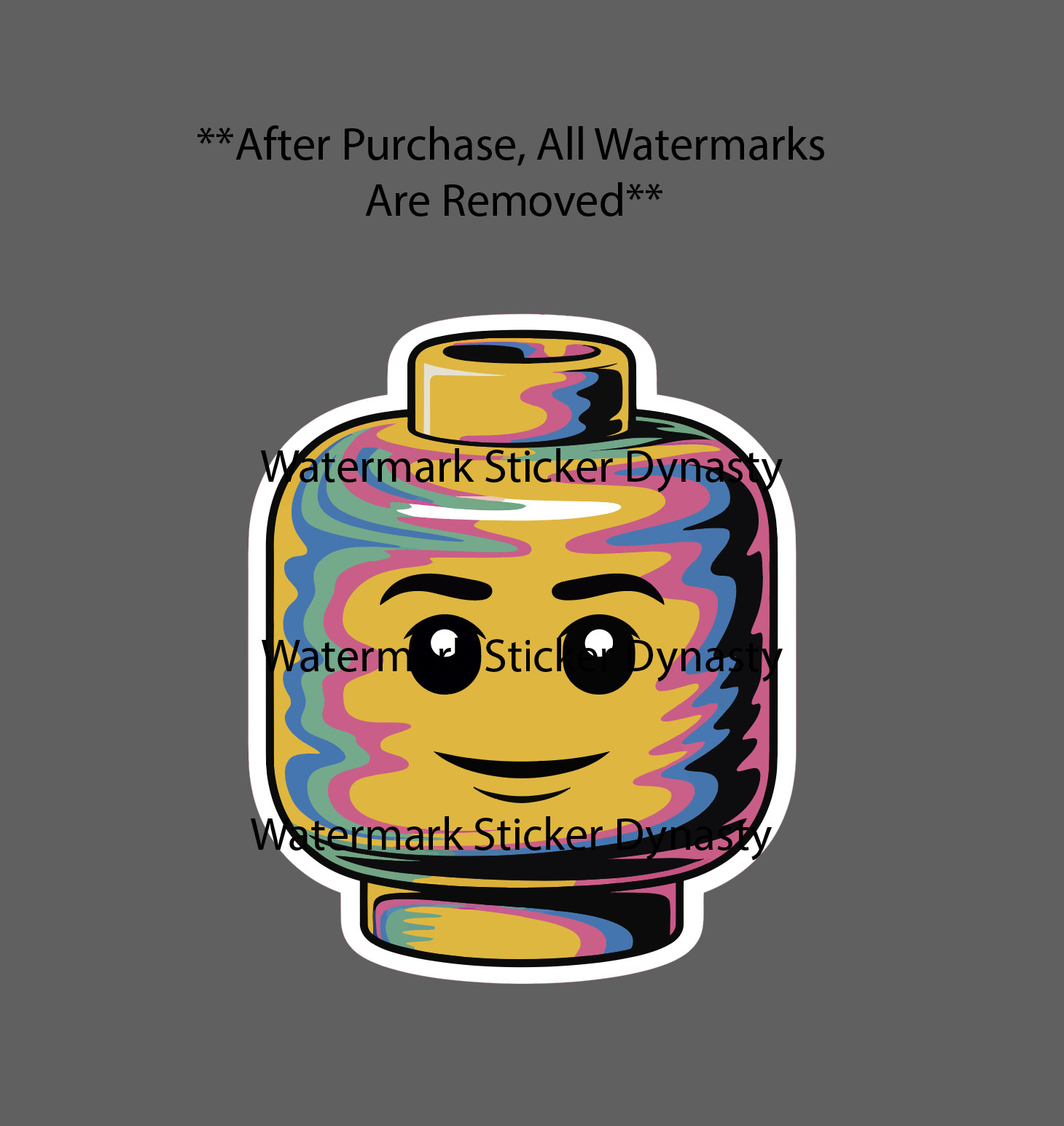 Lego Head Sticker Waterproof Decal Abstract Trippy Fan Art Artistic Gift NEW