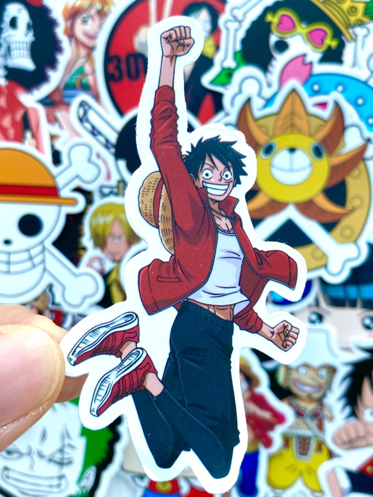 5-50 pcs One Piece Stickers, Anime Character Manga Movie Phone Car Laptop Decals