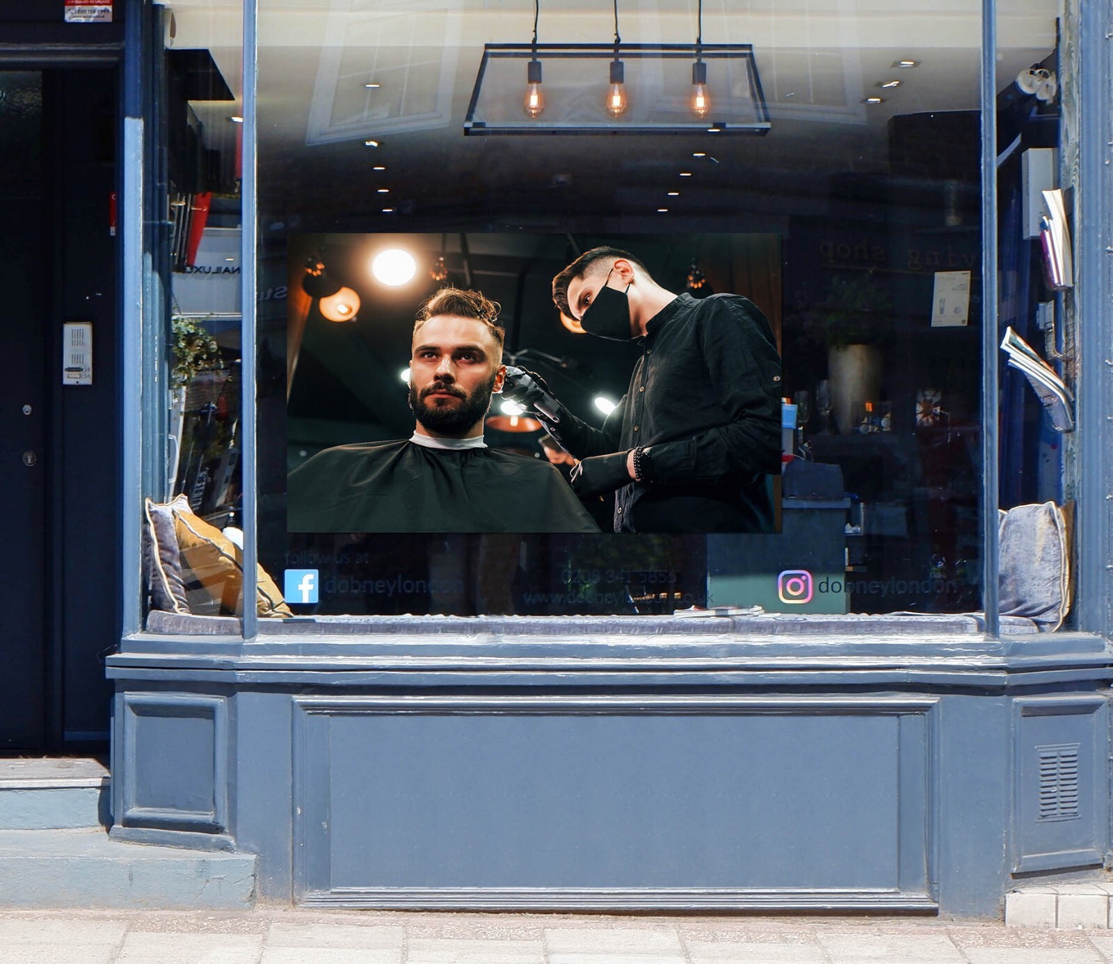 3D Man Hair Cut A449 Barber Shop Window Stickers Vinyl Wallpaper Wall Murals Amy
