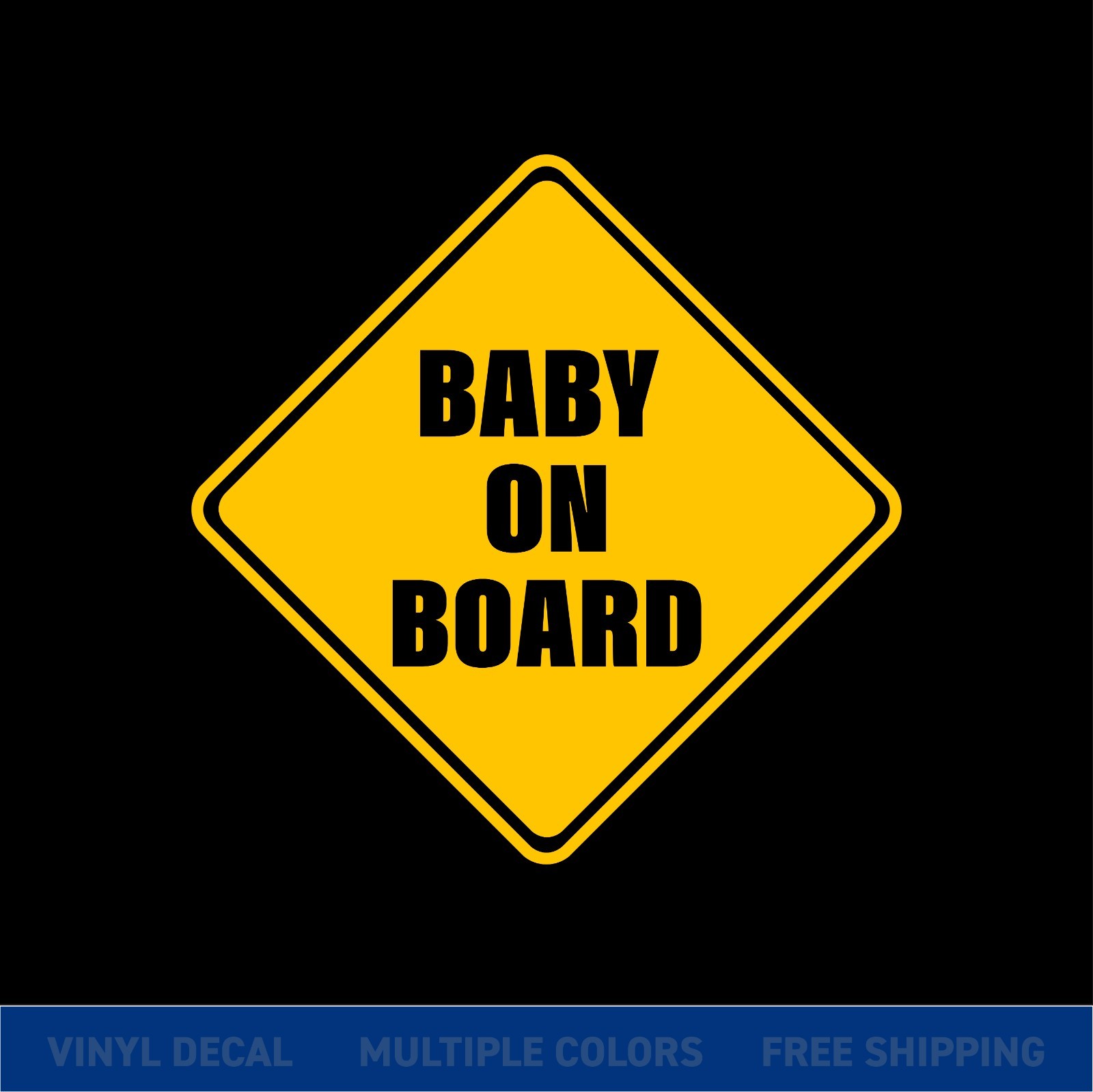 Baby on Board Car Decal – Diamond Safety Sign Sticker for Vehicle Window