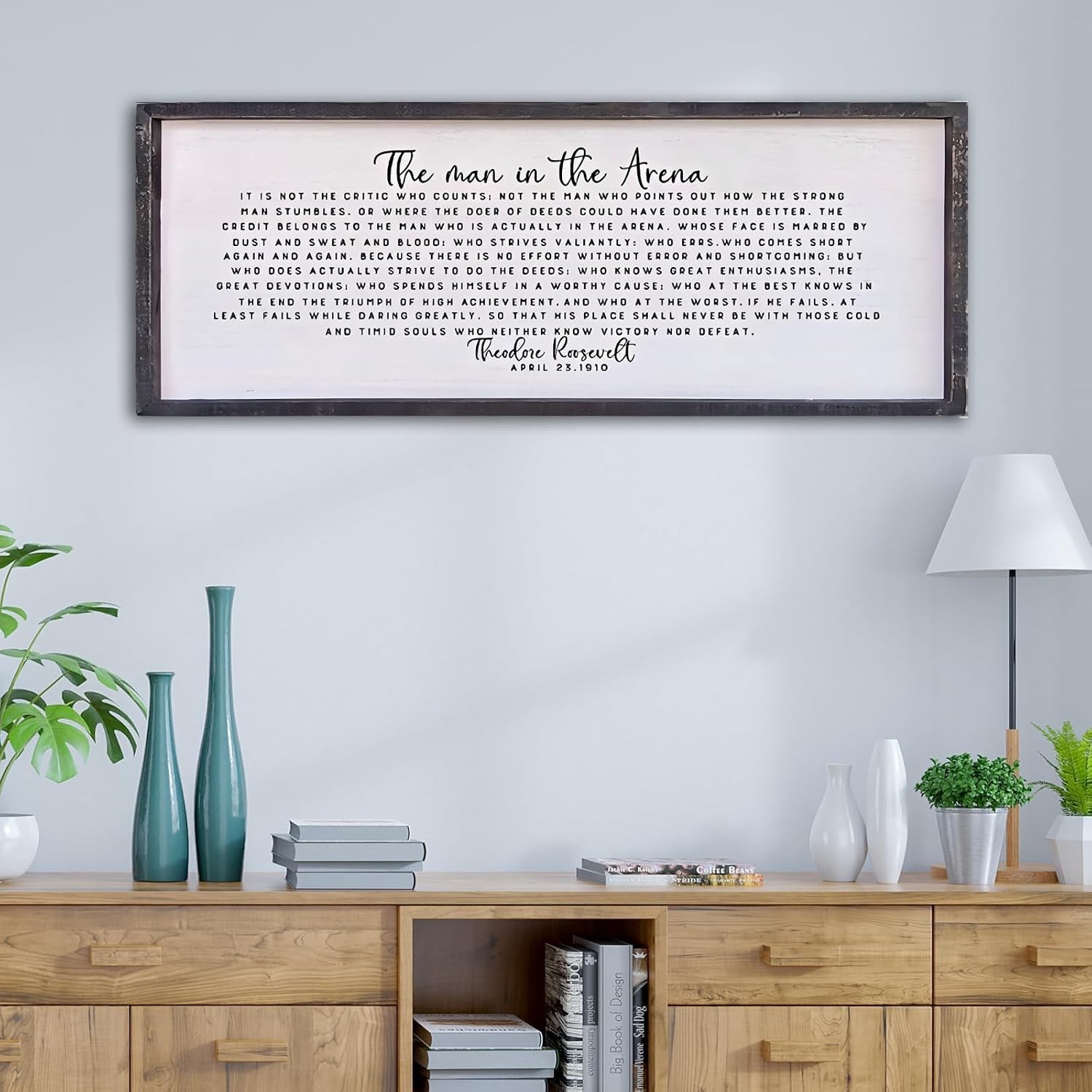 Inspirational Quotes Home Wall Sign 40×15 Retro Office Decor