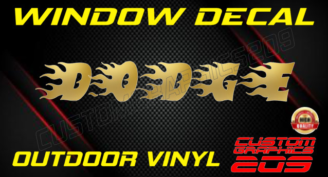 Custom Flame Text Truck Car Window Decal Oracal 651 Waterproof Vinyl