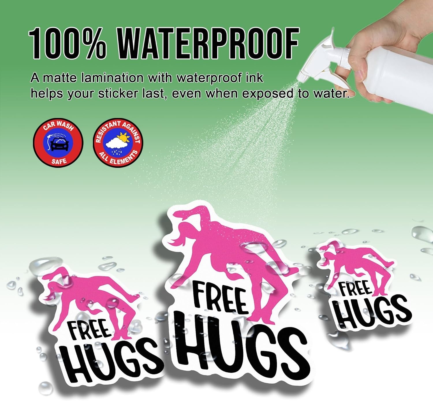 Wrestling Girl Sticker,Wrestling – Free Hugs, Cool Wrestler Decal Size 3"