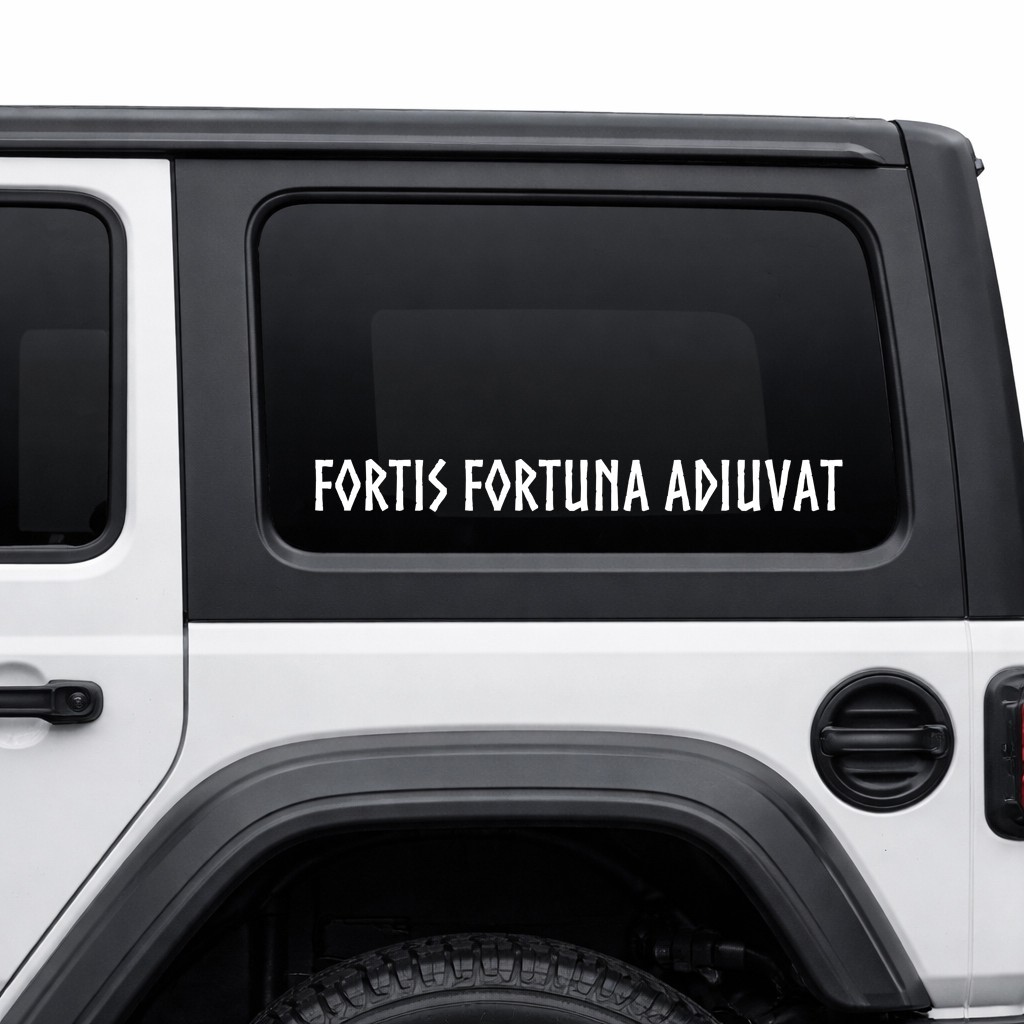 Fortis Fortuna Adiuvat Fortune Favors Bold Vinyl Sticker Decal Latin Motto