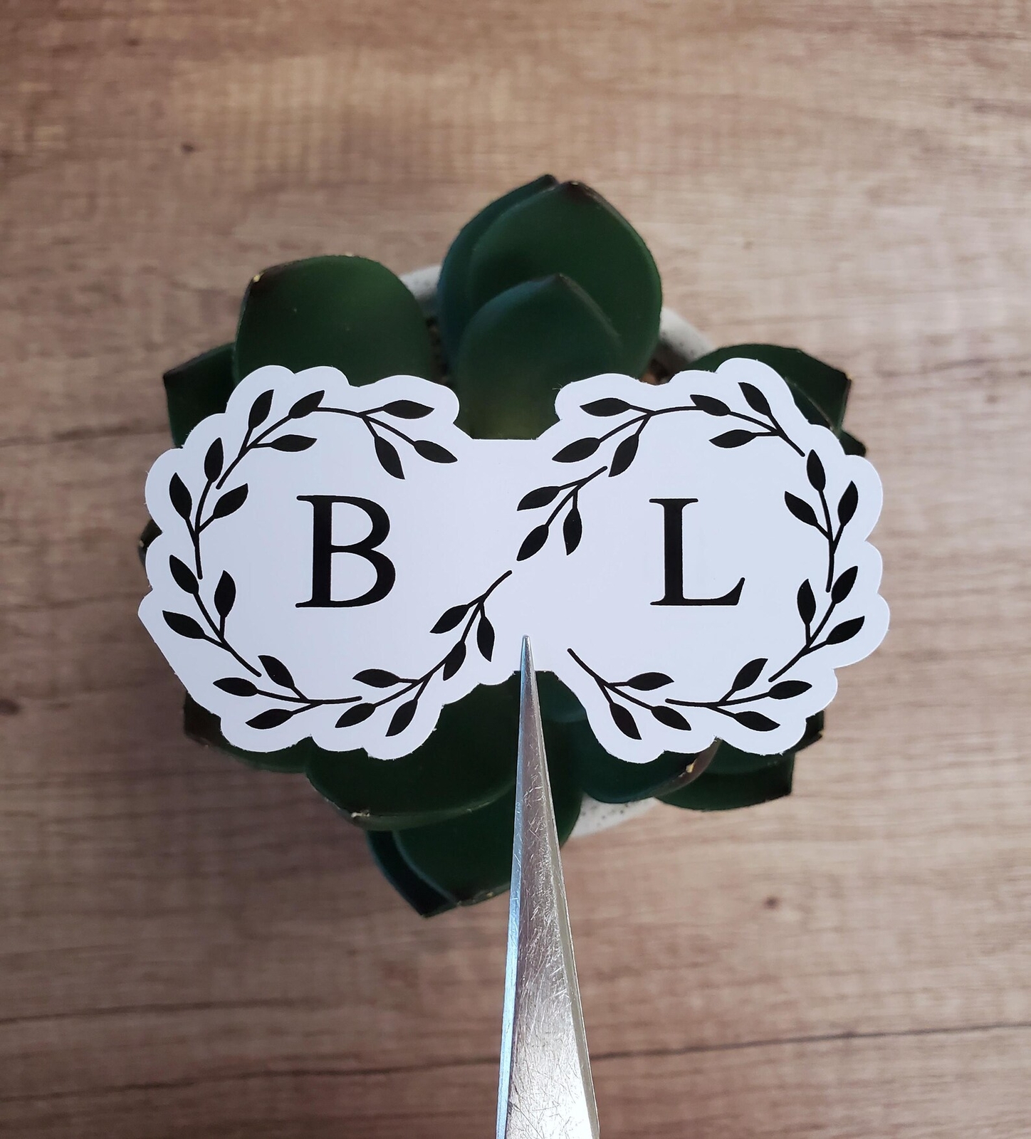 Custom Monogram Sticker | Contour Cut, Glossy Vinyl
