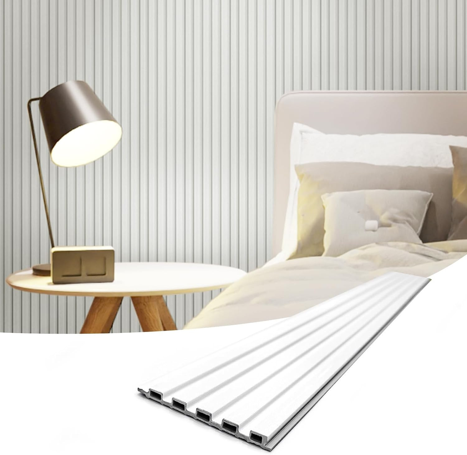 Slat Wall Panels, WPC Soundproof 3D Wall Paneling for Interior Wall Decor, TV Ba