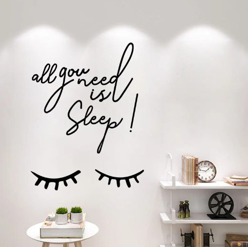 'All you need is Sleep' Quotes Wall Stickers Home Decor Living Room Bedroom