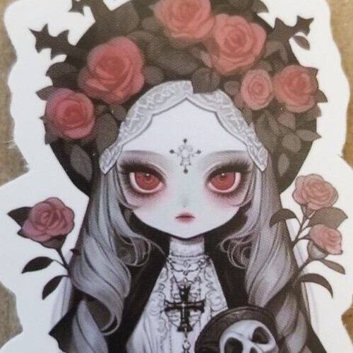 Halloween Sticker Girl Witch Vampire Gothic Cross Nun Chibi Skull Anime Manga
