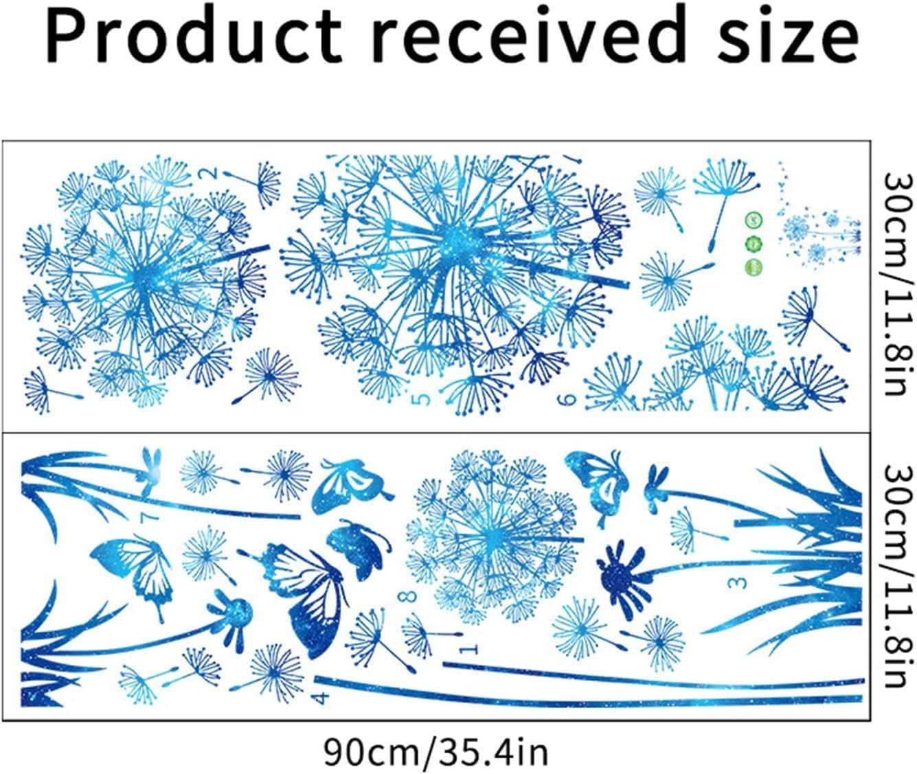 2 Set Large Dandelion Wall Stickers & Murals Boho Flower Wall Decor for Bedro…