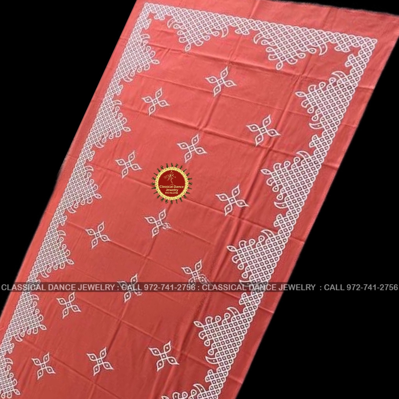 PEACH Muggu Rangoli Kolam Cotton Back Drop Cloth Ammavaru Weddings Puja