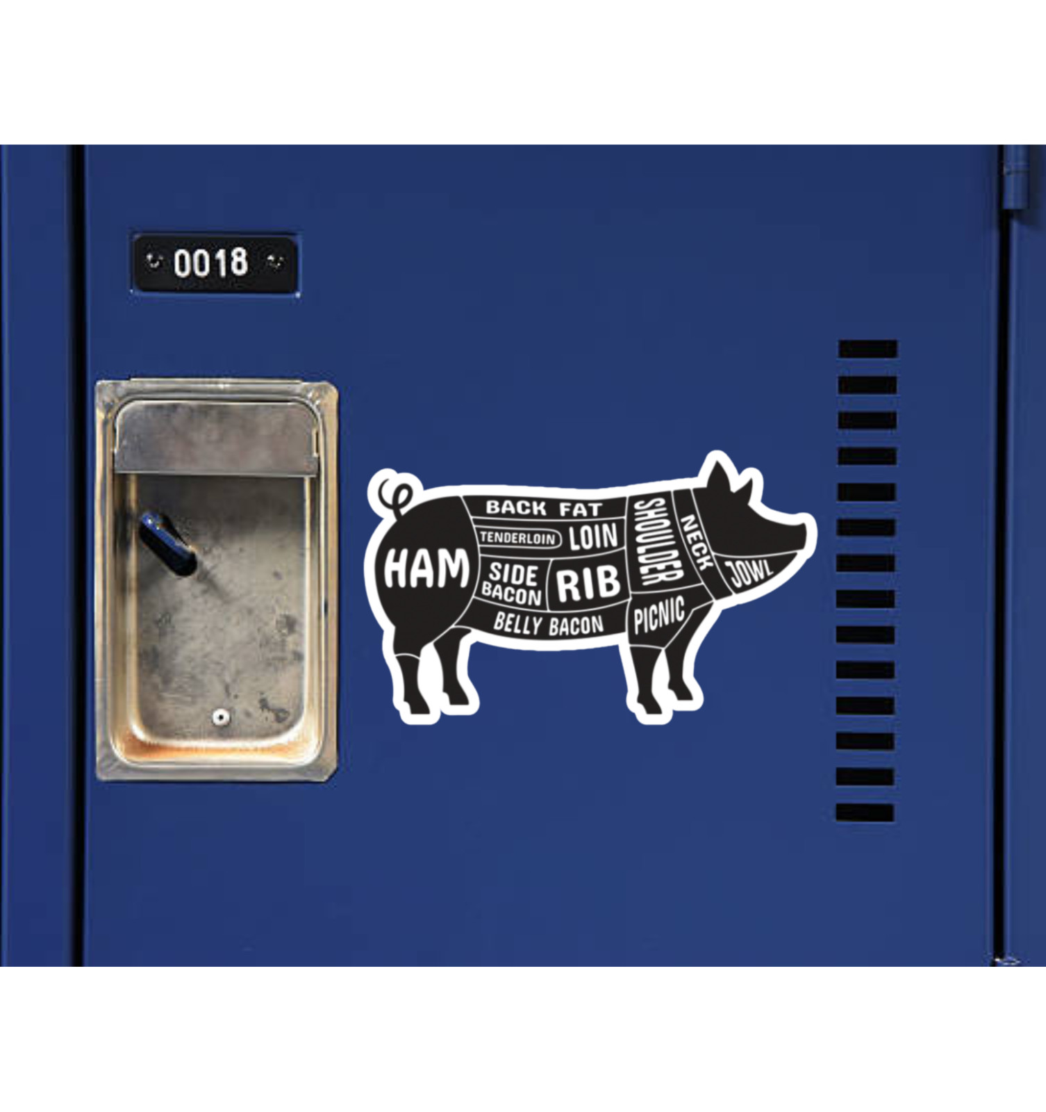 Pork Pig Parts Fridge Magnet or Laptop Sticker