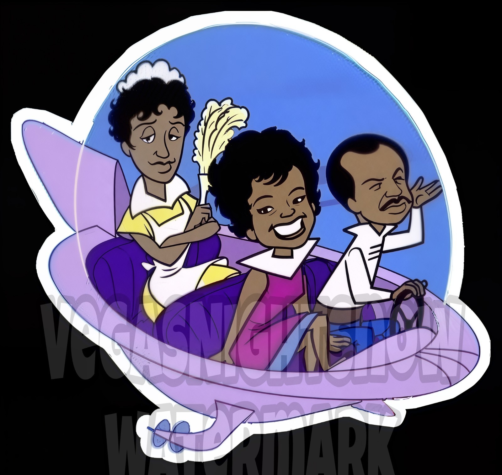 The Jeffersons Jetsons 3.5 Inch Vinyl Sticker Indoor/Outdoor