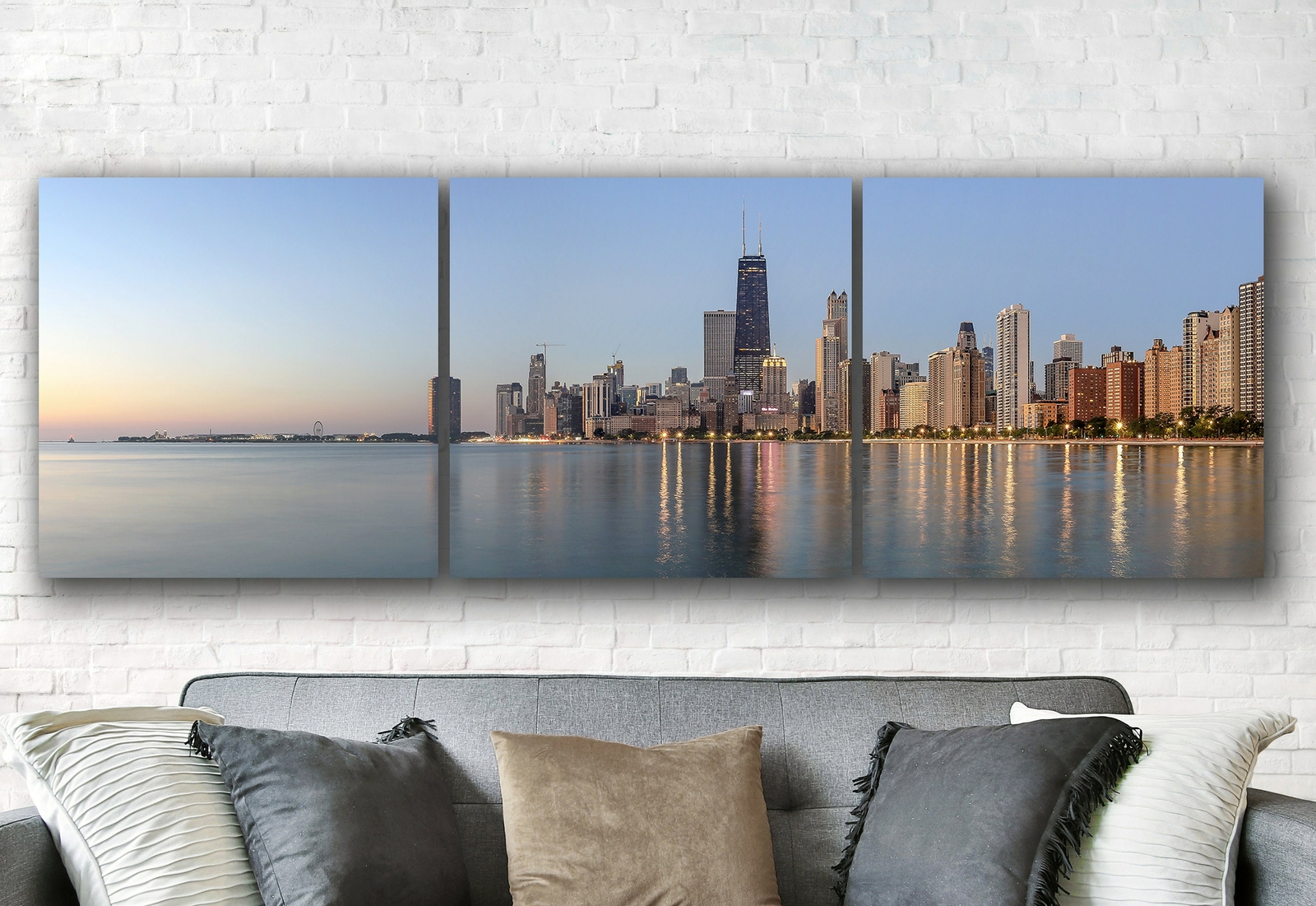 Canvas Print of Chicago Skyline, Panoramic 12×36 – 36×108"