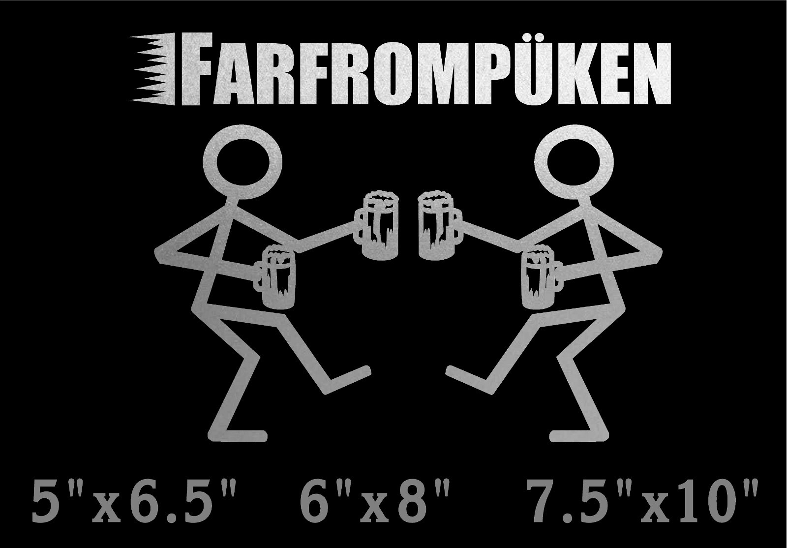 Farfrompuken Decal Stick People Toasting with Beer Mugs window vinyl sticker
