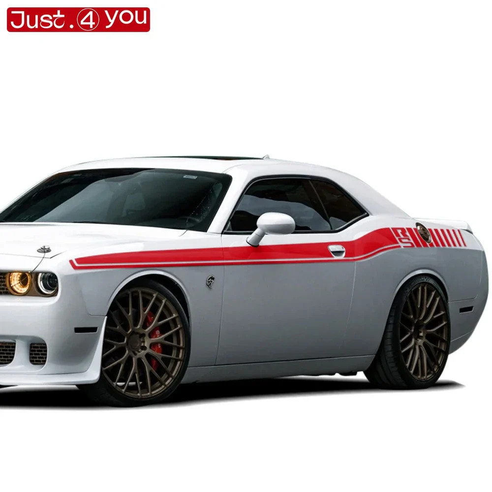 Aftermarket Dodge Challenger Body Side Accent Stripe Decal Kit – Door & Waist Li