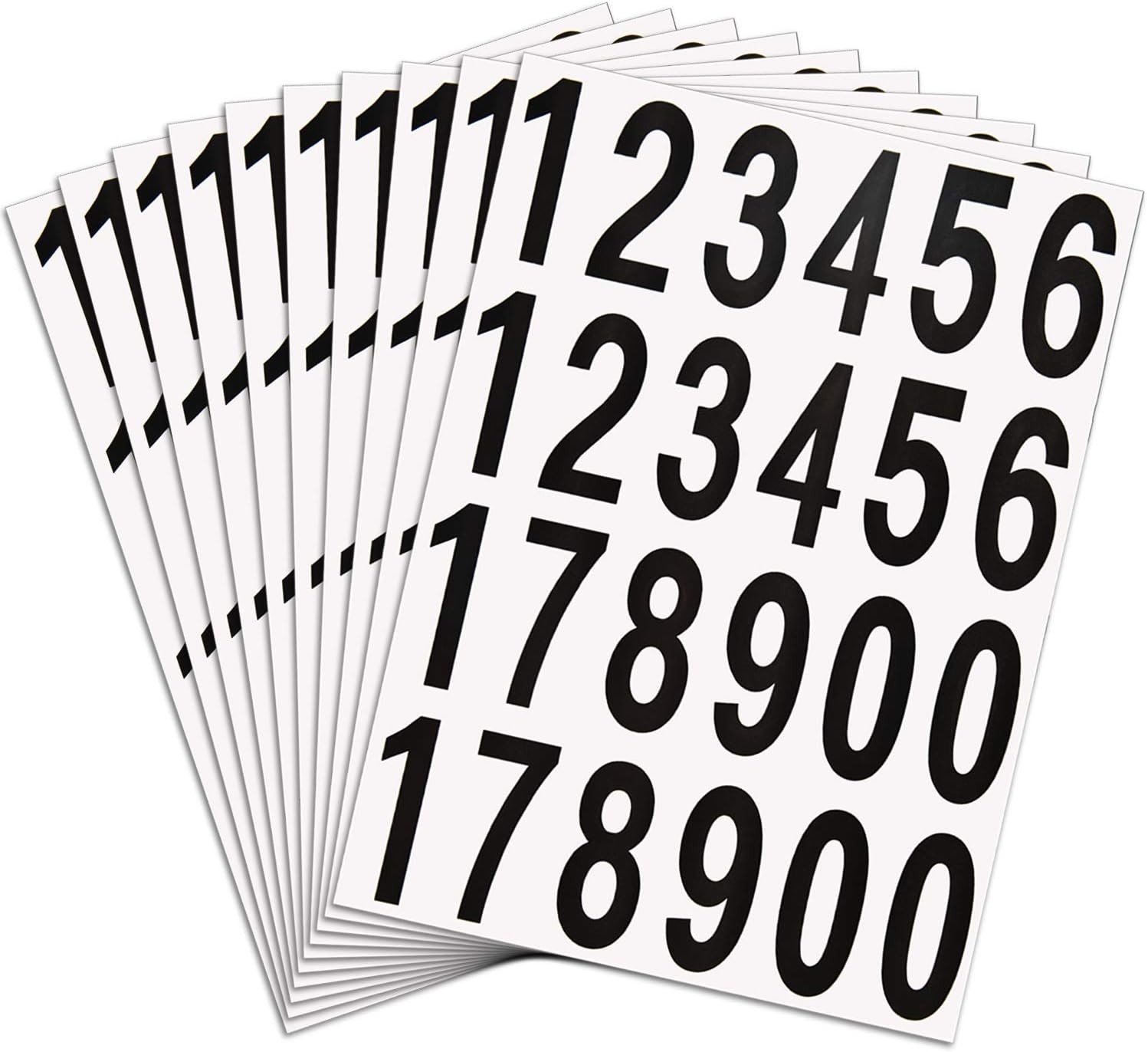 Reflective Mailbox Number Stickers – Waterproof Vinyl – 10 Sheets, 240 Pieces