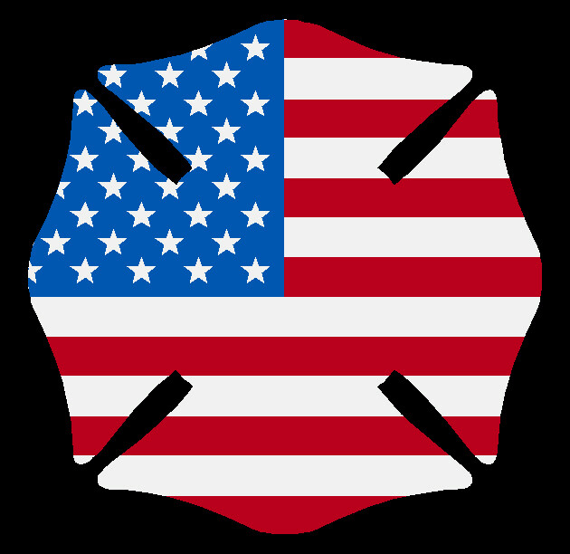 Reflective Maltese Cross American Flag Fire Vinyl Decal multiple sizes